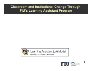 Classroom and Institutional Change Through FIU's Learning