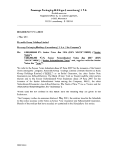 2 May 2011 Holders Notification