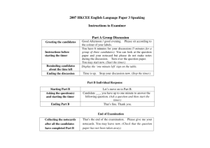2007 HKCEE English Language Paper 3 Speaking Instructions to