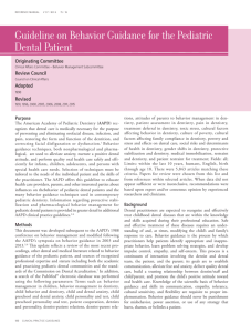 Guideline on Behavior Guidance for the Pediatric Dental Patient