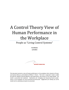 A Control Theory View of Human Performance in the Workplace