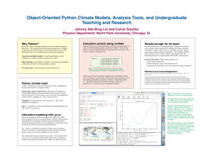 Object-Oriented Python Climate Models, Analysis Tools