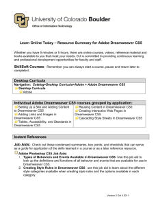 Learn Online Today – Resource Summary for Adobe Dreamweaver