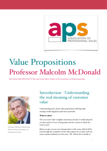 McDonald - Value Propositions - Association of Professional Sales