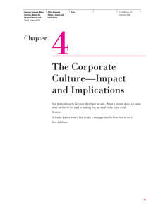 The Corporate Culture—Impact and Implications