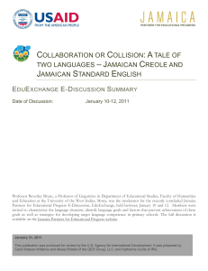 Jamaican Creole and Jamaican Standard English