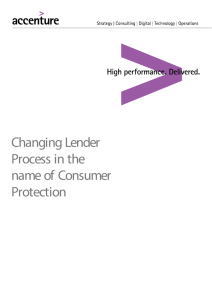 Changing Lender Process in the name of Consumer