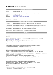 Norman Do — Curriculum Vitae - User Web Pages