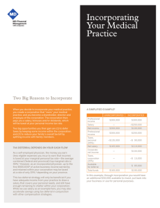 Incorporating Your Medical Practice