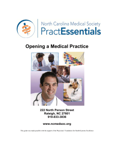 Opening a Medical Practice - North Carolina Medical Society