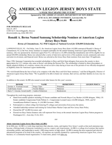 Berna Named Samsung Scholarship Nominee at American Legion