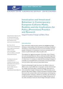 Intoxication and Intoxicated Behaviour in Contemporary European