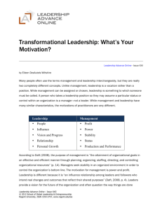 Transformational Leadership: What's Your