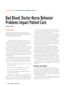 Special Report: 2009 Doctor-Nurse Behavior Survey