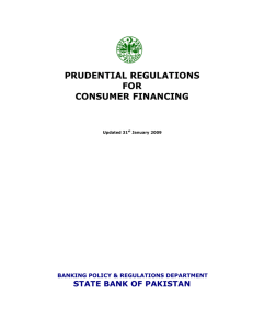 PRUDENTIAL REGULATIONS FOR CONSUMER FINANCING