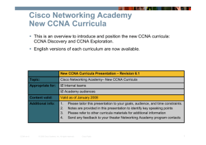New CCNA Curricula Overview