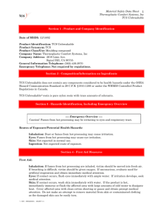 Material Safety Data Sheet Thermoplastic Comfort Systems, Inc TCS
