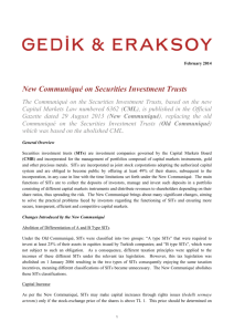 New Communiqué on Securities Investment Trusts