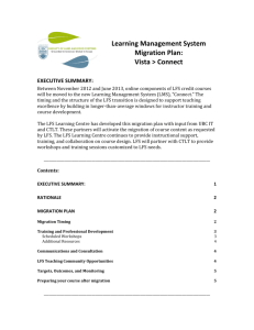 Learning Management System Migration Plan: Vista > Connect