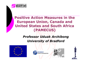 Positive Action Measures in the European Union, Canada and U it d