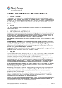 student assessment policy and procedure – vet