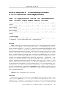 Immune Response of Thalassemia Major Patients in Indonesia with