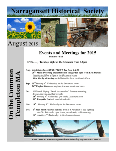 Historical News August 2015 - Narragansett Historical Society
