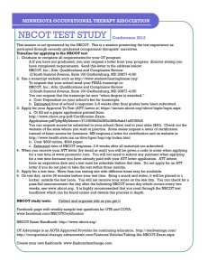 nbcot test study - Minnesota Occupational Therapy Association