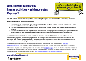 Anti-Bullying Week 2014: Lesson activities – guidance notes