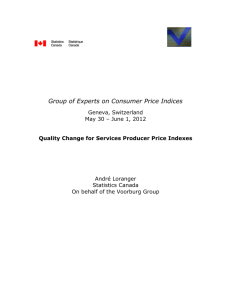 Quality Change for Services Producer Price Indexes