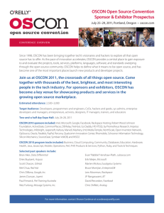 OSCON Open Source Convention Sponsor & Exhibitor Prospectus