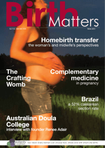 Homebirth transfer Complementary medicine Brazil Australian