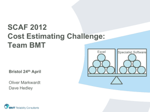SCAF 2012 Cost Estimating Challenge
