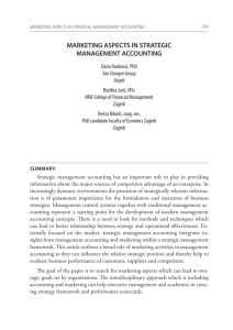 marketing aspects in strategic management accounting