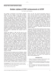 Golden Jubilee of CPSP: Achievements of JCPSP