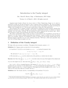 Introduction to the Cauchy integral