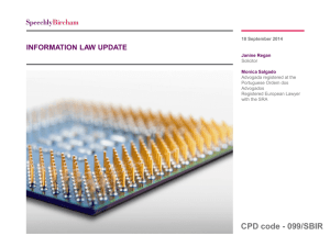 Information law update - Charles Russell Speechlys
