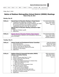 Meetings - Board of Education - Madison Metropolitan School District