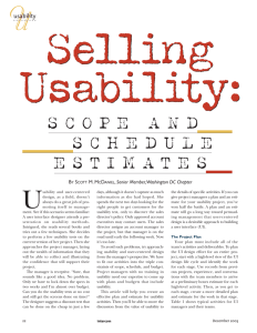 Selling Usability: Scope and Schedule Estimates