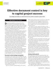 Effective document control is key to capital