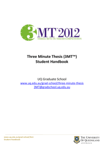 Three Minute Thesis (3MT™) Student Handbook