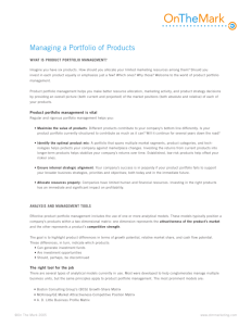 Managing a Portfolio of Products