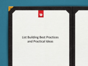 List Building Best Practices and Practical Ideas