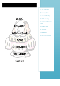wjec english language and literature pre-study guide
