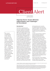 Nigerian Power Sector Reforms