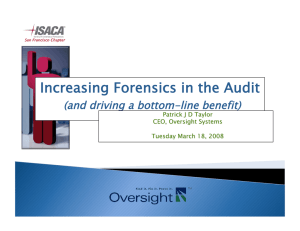 Increasing Forensics in the Audit
