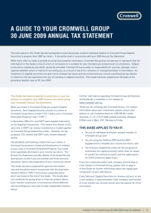 CMW Tax Guide 2009 - Cromwell Property Group