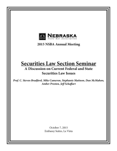 Securities Law Section Seminar - Nebraska State Bar Association