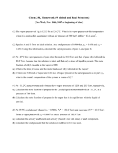 Chem 331, Homework #9 (Ideal and Real Solutions)