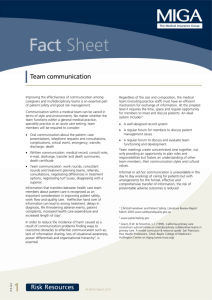 Team communication - Fact Sheet - March 2011